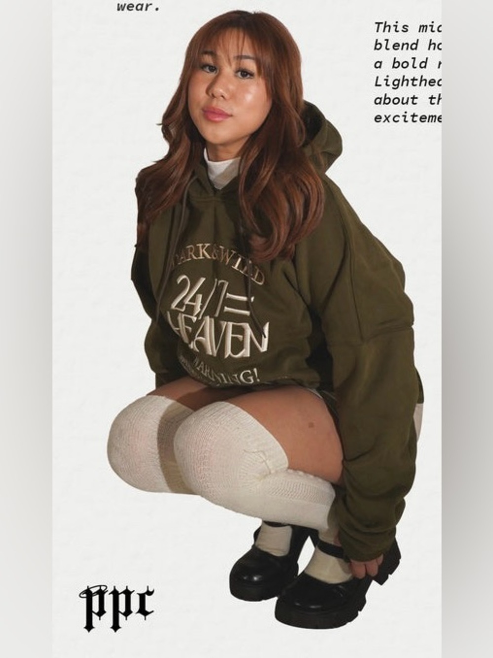 PPC Private Paradise Co. Dark&Wild 24/7 Heaven Hoodie Green Embroidered